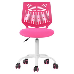 Pemberly Row Modern Mesh and Polypropylene Task Chair in Dark Rose Pink