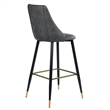 Pemberly Row 30'' Modern Barstool Faux Leather Black Legs Set of 2