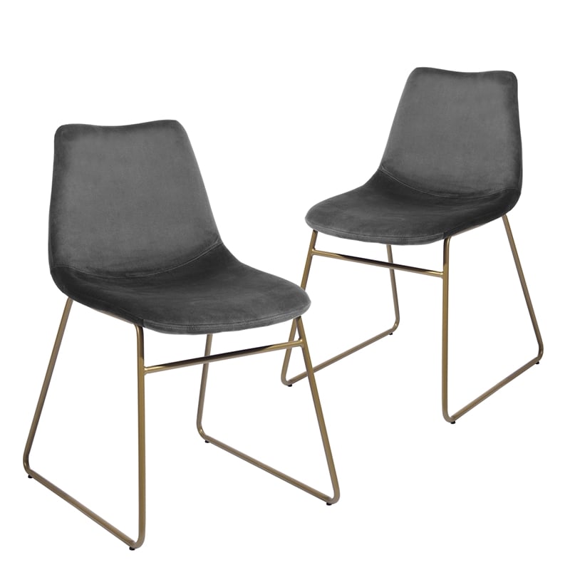 Pemberly Row Contemporary Velvet Upholstered Dining Chair (Set of 2)