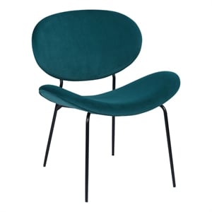 Pemberly Row Contemporary 28&quot W Velvet Side Chair Dining Chair-Green