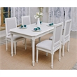 Pemberly Row Farmhouse Dining Chairs (Set of 6) Solid Wood in Cream White