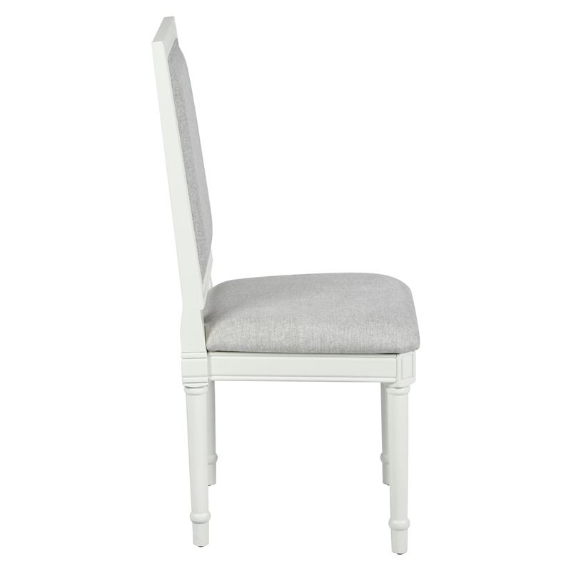 Pemberly Row Farmhouse Dining Chairs (Set of 6) Solid Wood in Cream White