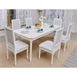 Pemberly Row Farmhouse Dining Chairs (Set of 6) Solid Wood in Cream White