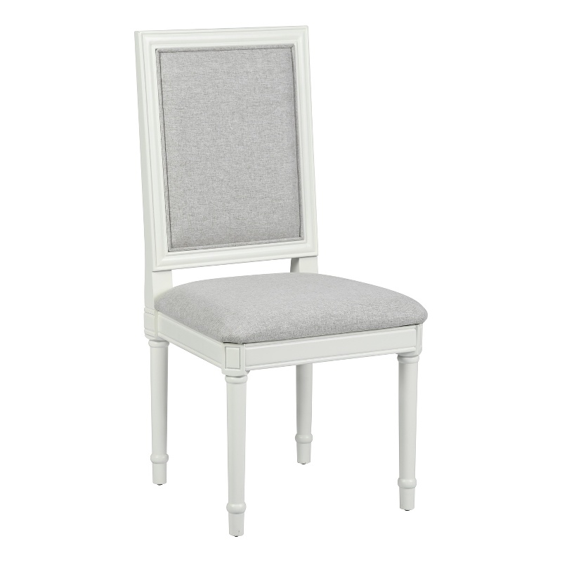 Pemberly Row Farmhouse Dining Chairs (Set of 6) Solid Wood in Cream White