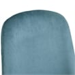 Pemberly Row Velvet Side Blue Chair Set of 2 with Gold Finish Metal Legs