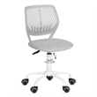Pemberly Row Teen Fabric Task Small Space Mesh Ergonomic Swive Chair-Grey