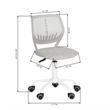 Pemberly Row Teen Fabric Task Small Space Mesh Ergonomic Swive Chair-Grey