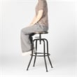 Pemberly Row Set of 2 Swivel Barstools Adjustable Height-Vintage Brown