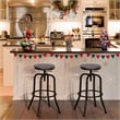 Pemberly Row Set of 2 Swivel Barstools Adjustable Height-Vintage Brown