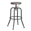 Pemberly Row Set of 2 Swivel Barstools Adjustable Height-Vintage Brown