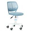 Pemberly Row Teen Fabric Task Chair with Breathable Mesh Backrest in Blue