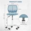 Pemberly Row Teen Fabric Task Chair with Breathable Mesh Backrest in Blue