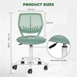 Pemberly Row Teen Fabric Task Chair with Breathable Mesh Backrest in Aqua