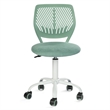 Pemberly Row Teen Fabric Task Chair with Breathable Mesh Backrest in Aqua