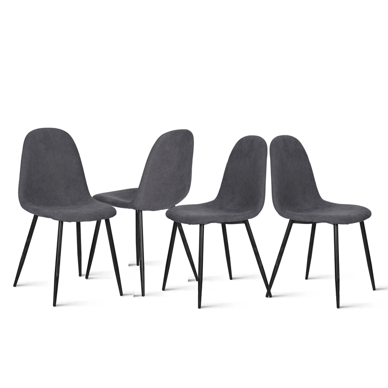 Pemberly Row Contemporary Fabric Dining Chairs Set of 4-Grey