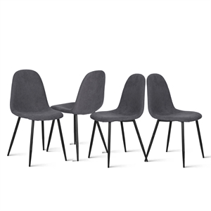 Pemberly Row Contemporary Fabric Dining Chairs Set of 4-Grey