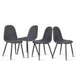 Pemberly Row Contemporary Fabric Dining Chairs Set of 4-Grey