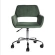 Pemberly Row Contemporary Velvet Office Chair Chrome Base-Cactus