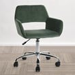 Pemberly Row Contemporary Velvet Office Chair Chrome Base-Cactus
