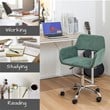 Pemberly Row Contemporary Velvet Office Chair Chrome Base-Cactus