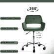 Pemberly Row Contemporary Velvet Office Chair Chrome Base-Cactus