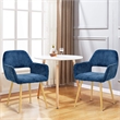 Pemberly Row Contemporary Fabric Dining Chairs Set of 2-Dark Blue