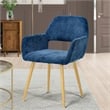 Pemberly Row Contemporary Fabric Dining Chairs Set of 2-Dark Blue