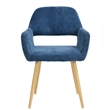 Pemberly Row Contemporary Fabric Dining Chairs Set of 2-Dark Blue