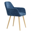 Pemberly Row Contemporary Fabric Dining Chairs Set of 2-Dark Blue