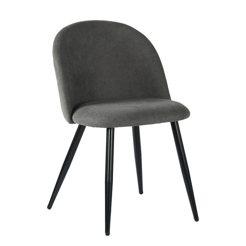 Pemberly Row Contemporary Upholstered Fabric Dining Chair Set of 2 in Grey