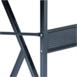 Pemberly Row L-Shaped Computer Desk with Black Metal Frame and Wood Finish