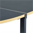 Pemberly Row L-Shaped Computer Desk with Black Metal Frame and Wood Finish