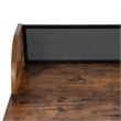 Pemberly Row Vintage Brown Writing Desk with Mesh Back Panel and Metal Frame