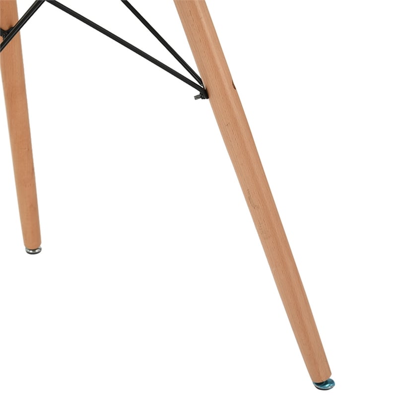Pemberly Row Modern Round Dining Table with White Top and Wooden Legs