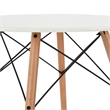 Pemberly Row Modern Round Dining Table with White Top and Wooden Legs
