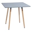 Pemberly Row Modern Square Dining Table with Gray Top and Natural Wood Legs