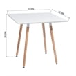 Pemberly Row Modern Square Dining Table with White Top and Natural Wood Legs