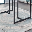 Pemberly Row Modern Glass Dining Table with Black Metal Legs