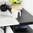 Pemberly Row Black and White Industrial Computer Desk with Storage Shelves