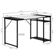 Pemberly Row Black and White Industrial Computer Desk with Storage Shelves