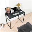 Pemberly Row Black Modern Minimalist Style Compact Industrial Computer Desk