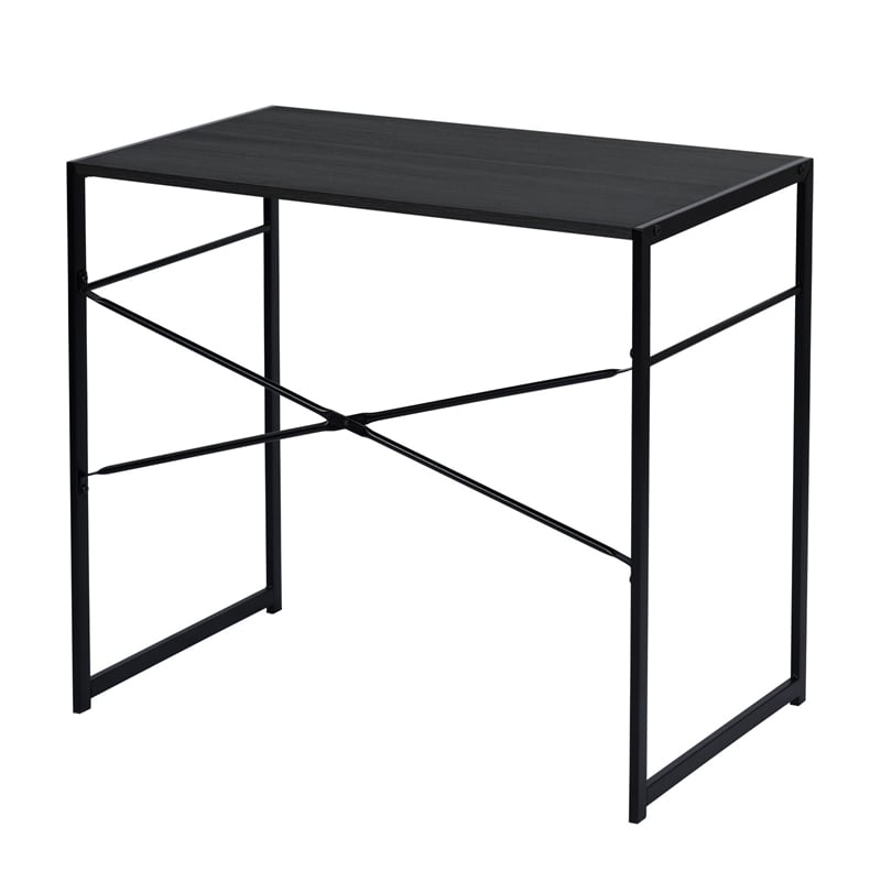 Pemberly Row Black Modern Minimalist Style Compact Industrial Computer Desk