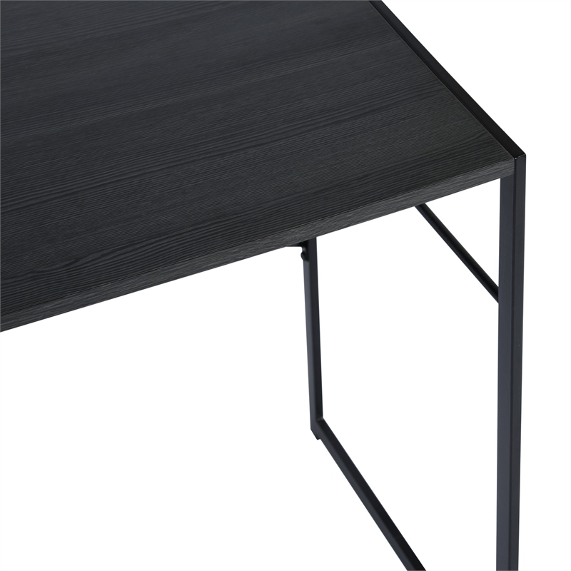 Pemberly Row Black Modern Minimalist Style Compact Industrial Computer Desk