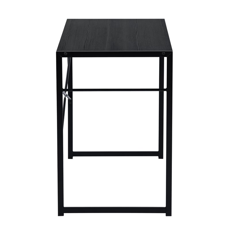 Pemberly Row Black Modern Minimalist Style Compact Industrial Computer Desk
