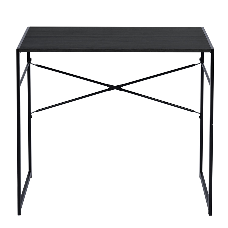 Pemberly Row Black Modern Minimalist Style Compact Industrial Computer Desk