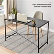 Pemberly Row Black Spacious Work Surface Modern Industrial Computer Desk