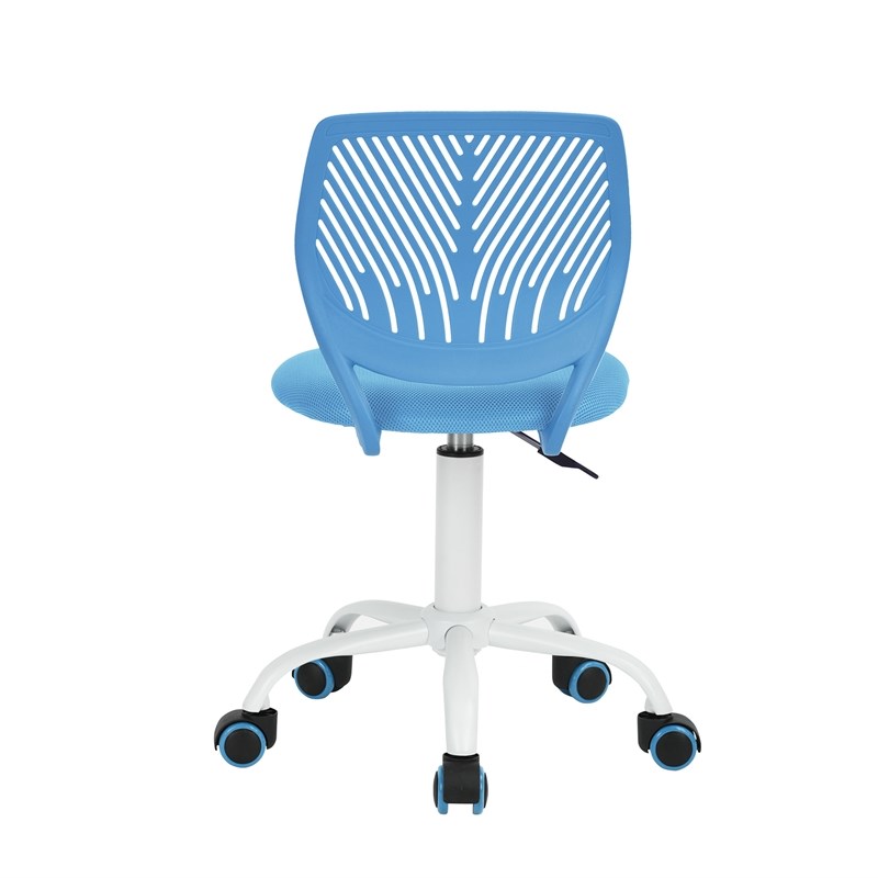 Pemberly Row Blue Ergonomic Office Chair-Adjustable Armless Task Chair
