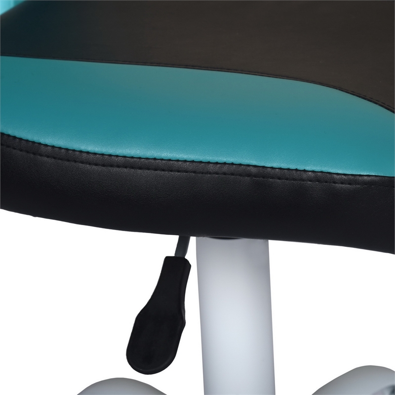 Pemberly Row Blue and Black Mesh Back Office Armless Task Chair