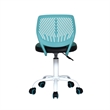 Pemberly Row Blue and Black Mesh Back Office Armless Task Chair