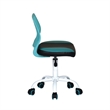 Pemberly Row Blue and Black Mesh Back Office Armless Task Chair
